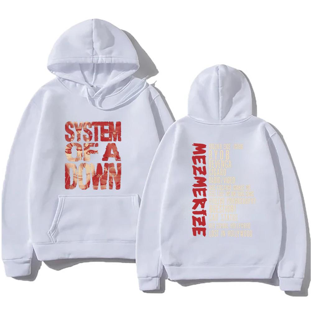 Mikiny Rock Band System of A Down System of A Down Mezmerize Seznam skladeb Mikina s kapucí Podzim Pánské oblečení Unisex Retro Y2K Pulovry