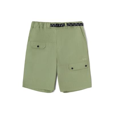 Checkerboard Elastic Waist Cargo Woven Shorts Men Shorts Green VN0002NUTD8