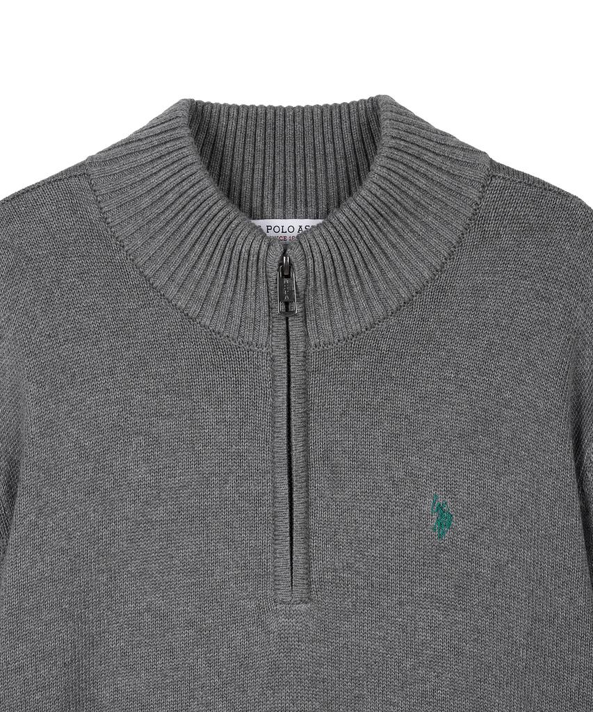 USPOLOASSN Plain Half-Zip Knit_Melange Gray