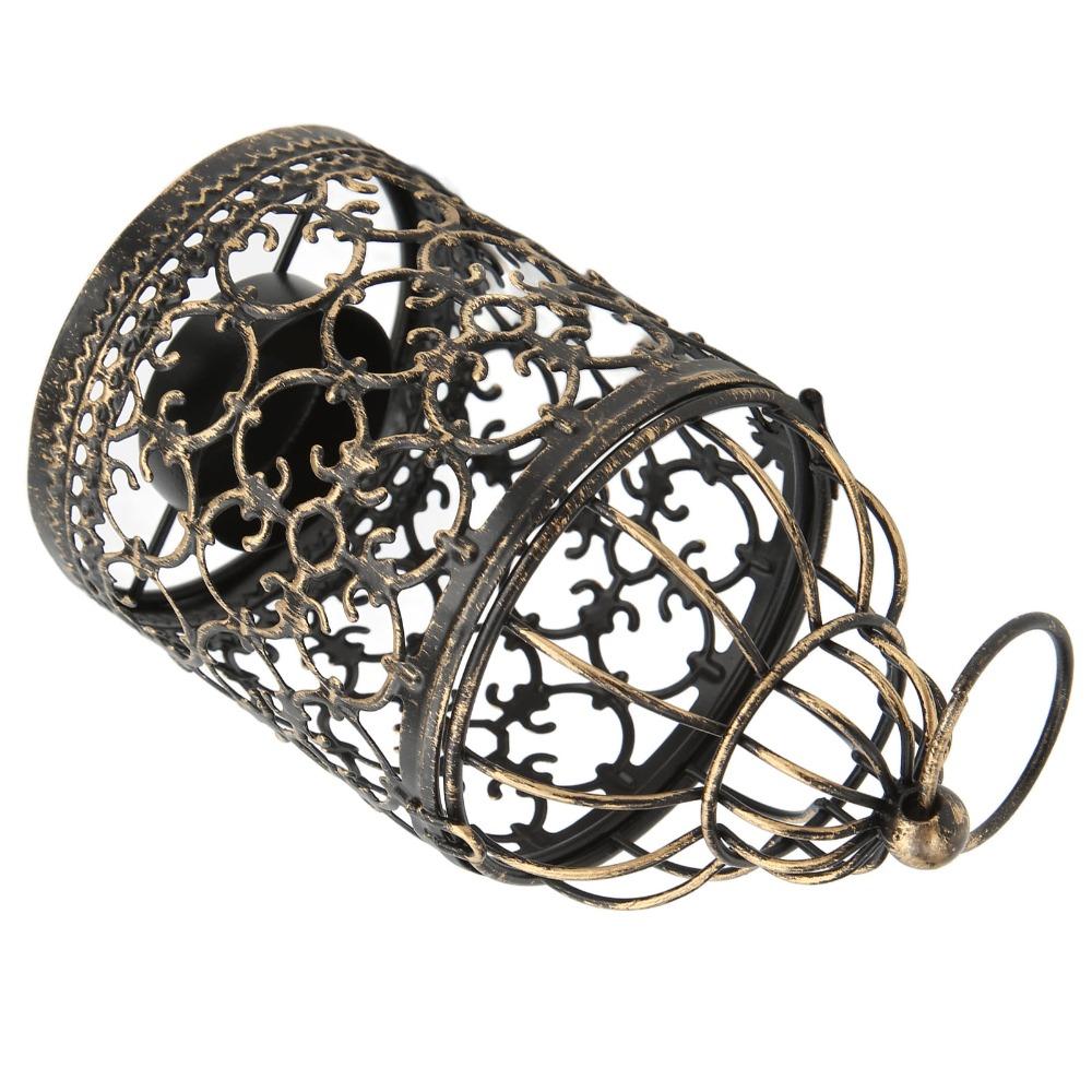 European Retro Vintage Candle Holder Metal Hanging Candle Lantern  Outdoor Terrace