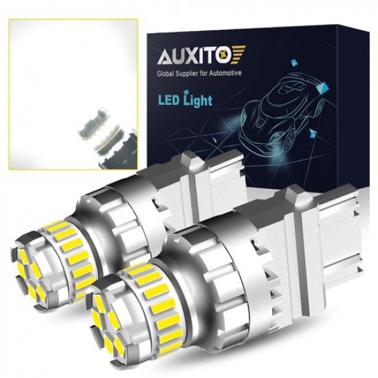 2Pcs 3156 3157 White 6500K LED Reverse Tail Brake Turn DRL Signal Light Bulb