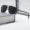 New Fashion TAC Sunglasses Retro Thick Square Frame Double Beam Punk Men's Metal Driving Fishing Sunglasses