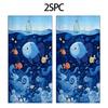 Blue waves and colorful fish patterns polyester microfiber beach towel is highly absorbent, suitable swimming and beach outings