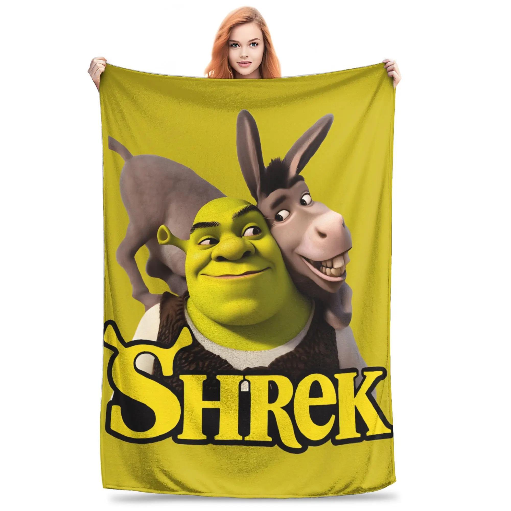 Фланелевые одеяла с шутками Шрека Весенние Мягкие Прочные Постельные принадлежности Пледы для Детей Взрослых Уличный Узор Покрывало Чехол для Дивана-кровати 70x100cm белый