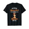 T Shirt with German Text Quot Ich Hasse Menschen Rabbit Vintage Washed Homme Casual Unisex Grap