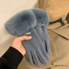 Thick Plush Sleeves Suede Gloves Short Soft And Warm Solid Color Gloves Autumn And Winter Outdoor Cycling Windproof Gloves