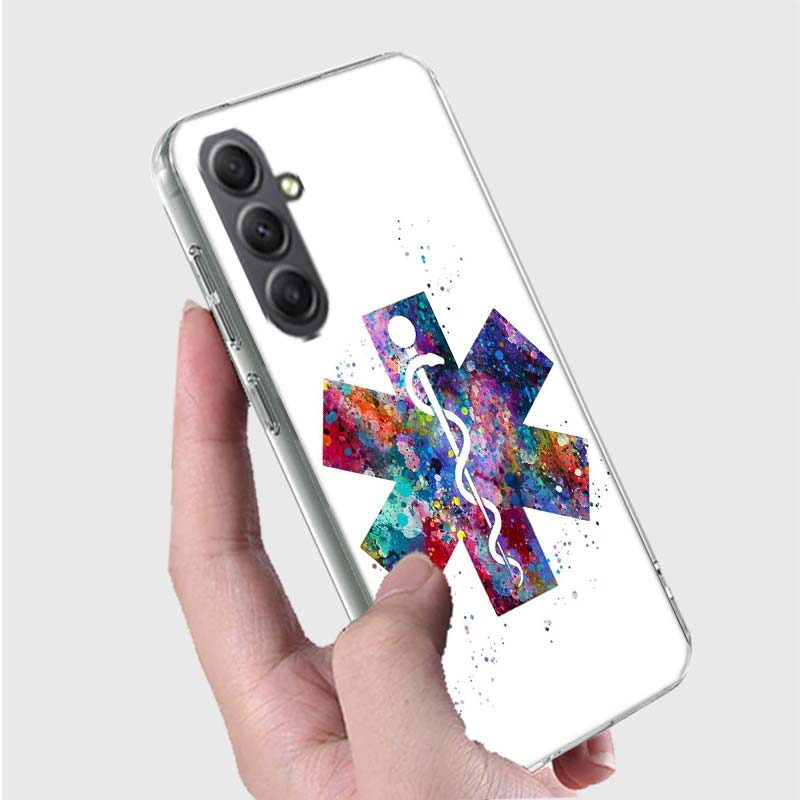 EMT EMS Medical Rescue Case For Phone Samsung Galaxy A12 A22 A32 A52 A52S A13 A23 A33 A53 A14 A24 A34 A54 5G A73 A42 A9 A8 A7 A6
