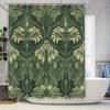 Green Floral Shower Curtain Bathroom Decor Fabric Waterproof Home Kitchen Washroom Drape Window Decoration 3D Print Pattern 205X