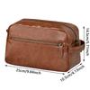 Men PU Leather Wash Bag Travel Business Trips Portable Cosmetic Bag Large Capacity Multi Pocket Design Handheld business trip Wash Bag