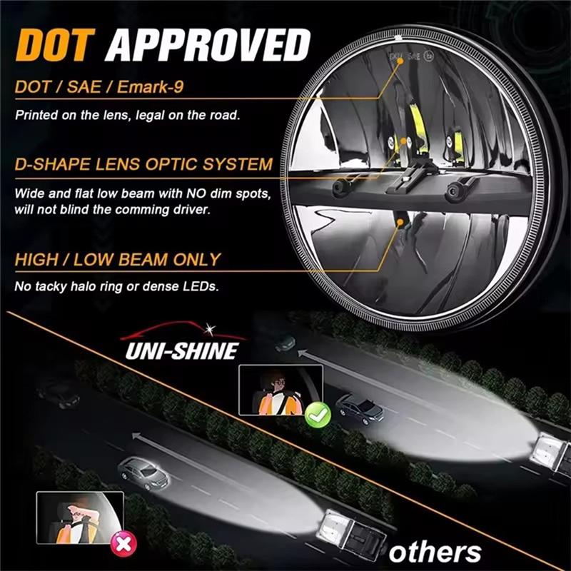 Ac29-2PC 7Inch H4 LED Headlight Running Lights Motorcycle Headlamp For Toyota Jeep Wrangler TJ JK LJ CJ Suzuki Lada Niva