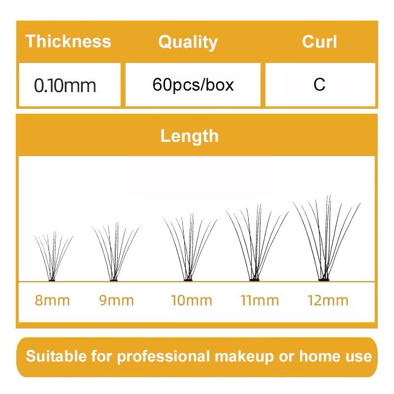 1 Box 10D 60Pcs  Scarecrow False Eyelash Extension Set  3D DIY False Eyelashe Fake Lashes