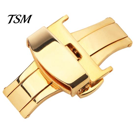 Watch Band Buckle Solid Universal Good Hardness Stainless Steel Clasp for Daily Wear Double Push Button