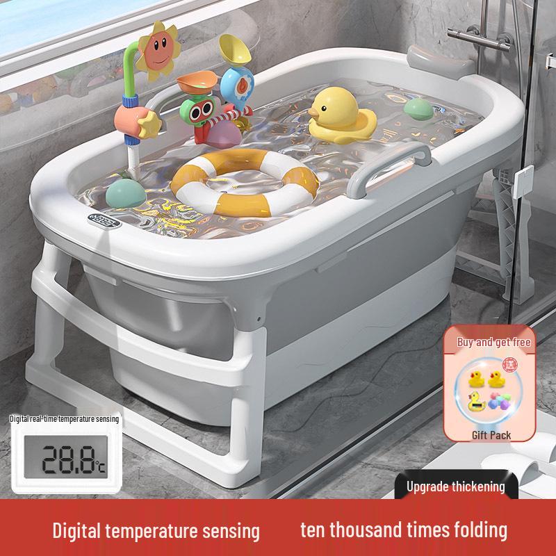 Foldable Large Children's Soaking Tub: Portable Baby Bath and Swimming Tub