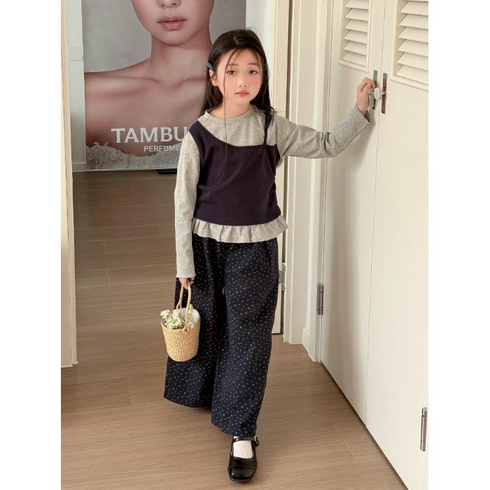 2026 Girls Stylish Korean-Style Spring & Autumn Faux Two-Piece Outfit 170cm