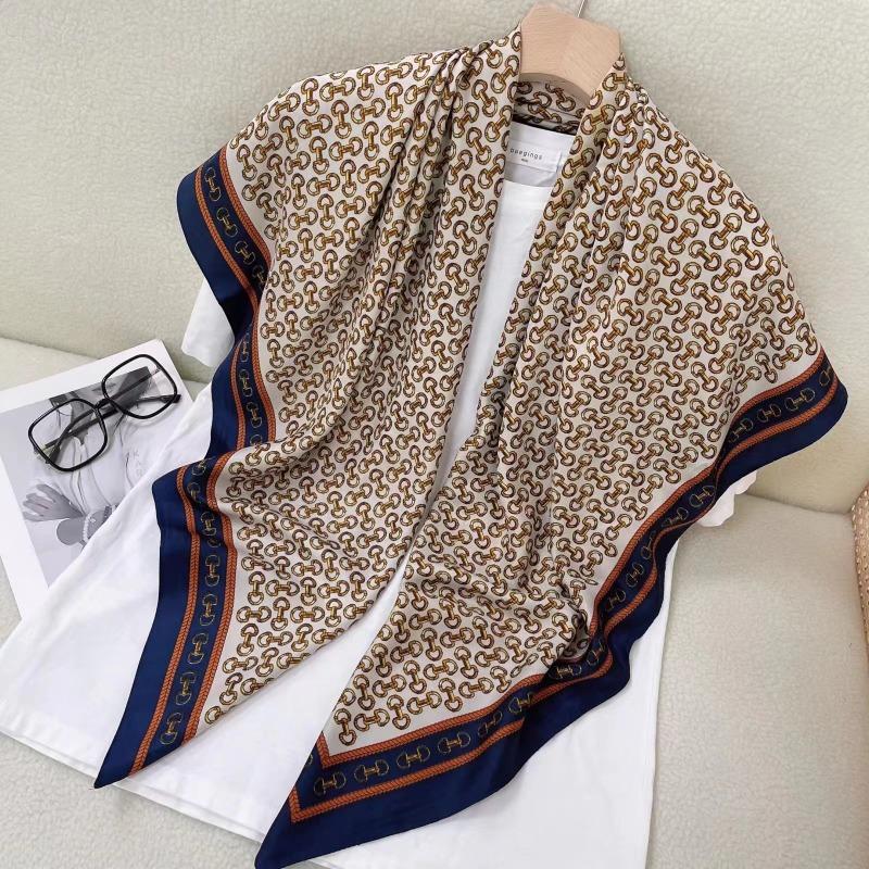 Women S Korean Style Square Scarf Elegant Air Conditioner Shawl