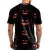 Men Casual Crew Neck Lightweight Breathable Short Sleeve Top with Halloween Themed Printed Pattern for Daily Wear
