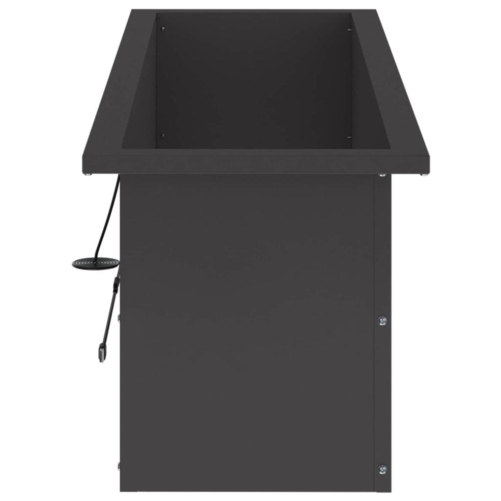 Garden Planter with LED Black 30 * 100 * 30 Cm Steel