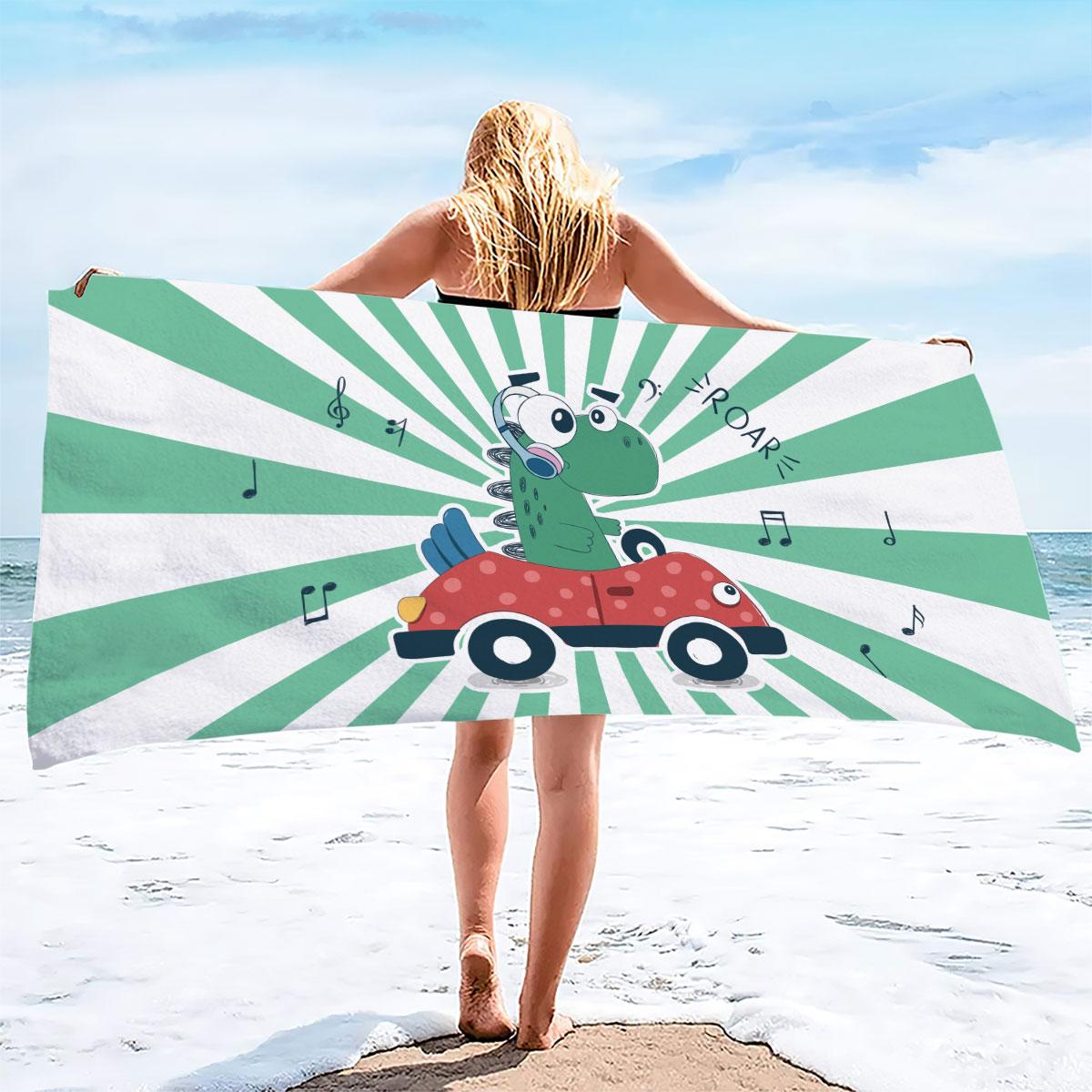 

1pc dinosaur Print towel Sports Quick-Drying Super Absorbent Camping Towel Super Soft Lightweight Gym Swimming Yoga Beach Towel W40*H60(CM)
