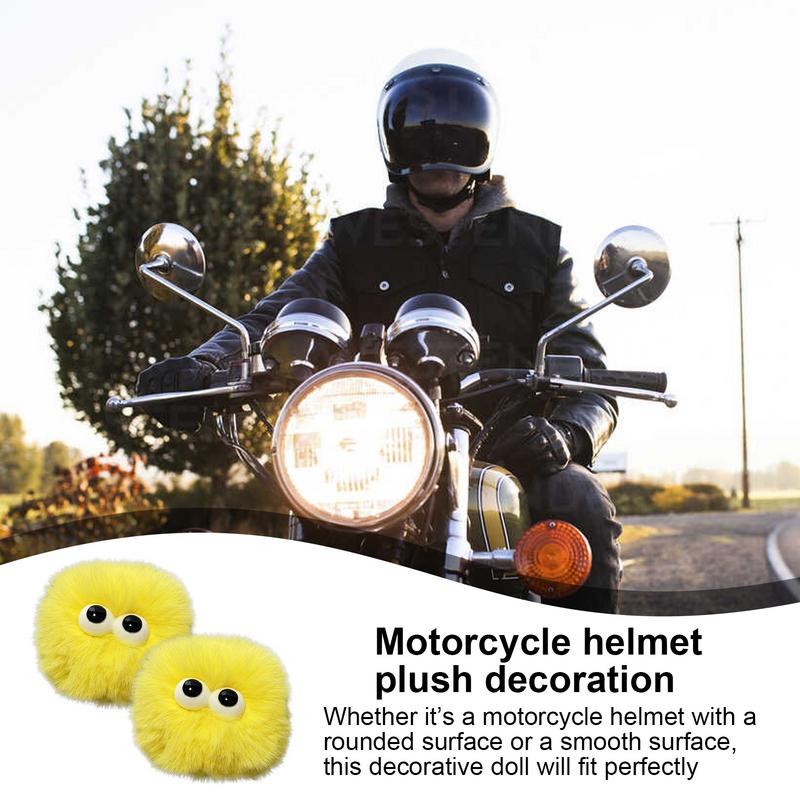 Decoration For Hard Hat 2pcs Creative Big Eyes Plush For Hardhat Round Ear Headgear Decorations Head Doll Decoration For