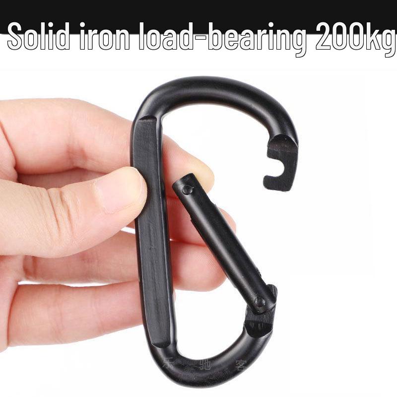 Yitu 8 D-shaped Black Iron Climbing Carabiner Safety Connector Default