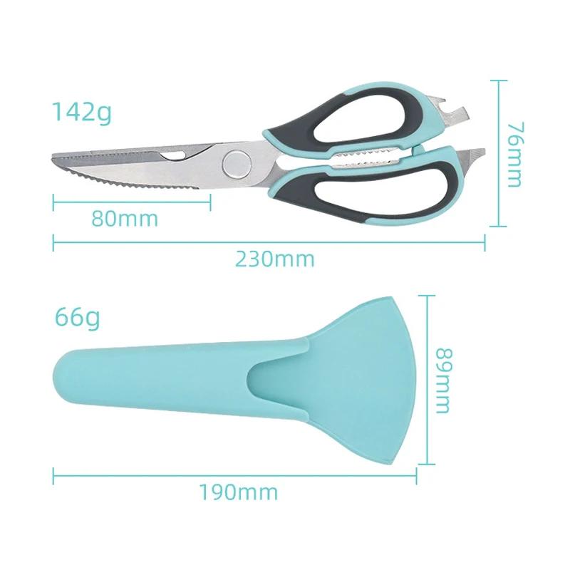 Thick Household Blade Stainless Steel Barbecue Meat Cutting Removable Pptpr Handle Shear Multi Kitchen Scissors With Nutcracker
