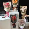 20PCS Transparent Flower Packaging Bag Hot Stamping Foil Rose Wrapping Bag Bouquet Packing Bag