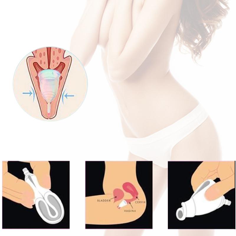 Medical Silicone Menstrual Cup – Leak-Free, Reusable Period Cup for Women, Up to 12 Hours Protection, Soft & Comfortable XS/S/L 4 Colors