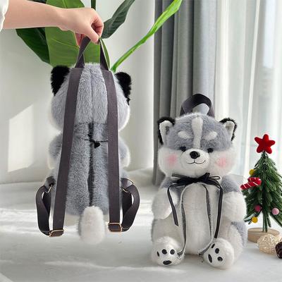 Neue Husky Hund Puppe Tasche Große Kapazität Winter Plüsch Rucksack Videospiel Stadt Einlösungs Puppen