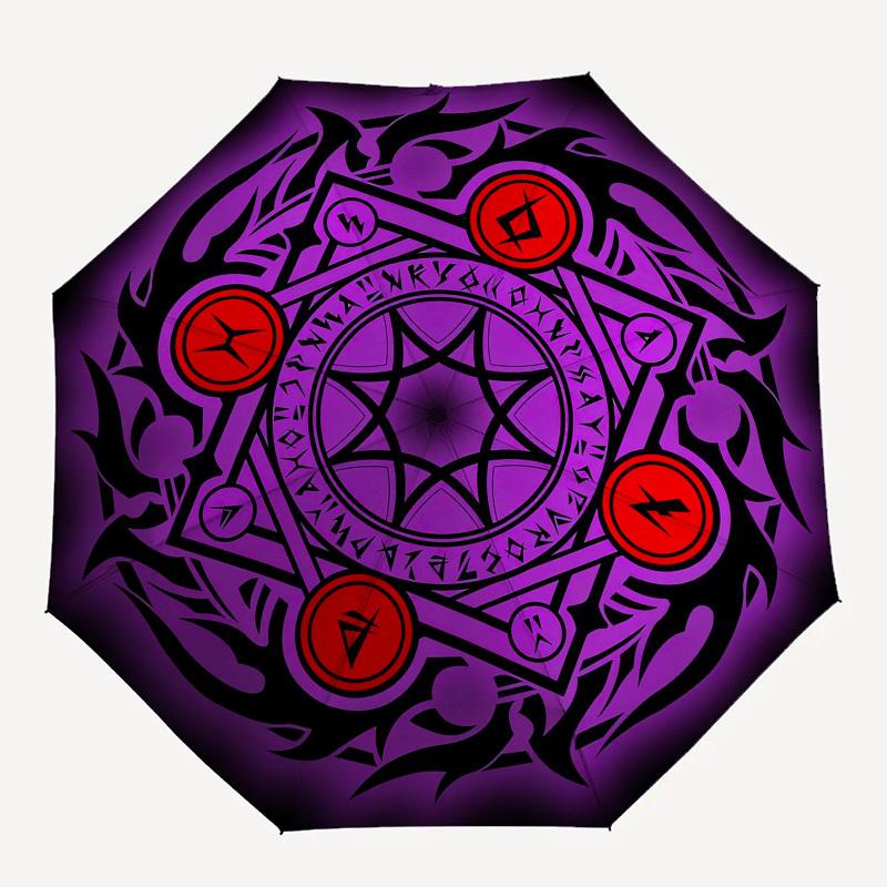 1pc Sorcery Symbolism Umbrella with Plastic Handle, Suitable for All Seasons Outdoor PT389