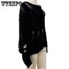 Black Hole Hollow Sweater Irregular Design Long Pullover Loose Casual Women's Punk Top American Spicy Girl Streetwear