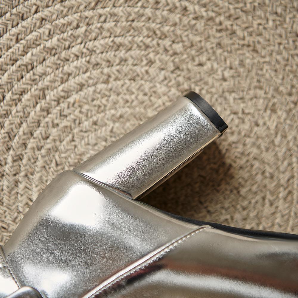 Gold Silber Damen Stiefeletten Hoher Absatz Kleine Große Größe 32 46