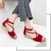 Summer new fashion fish mouth rear zipper wedge heel fashion casual large size women's one-size sandals