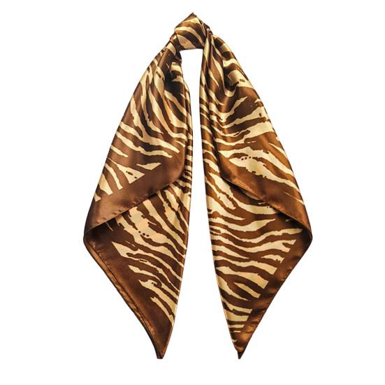 yangyizhi Women Headscarf, Zebra Print Large Square Scarf, Smooth Imitation Silk Fabric Turban Scarf Shawl Hair Tie for Travel Daily Wear