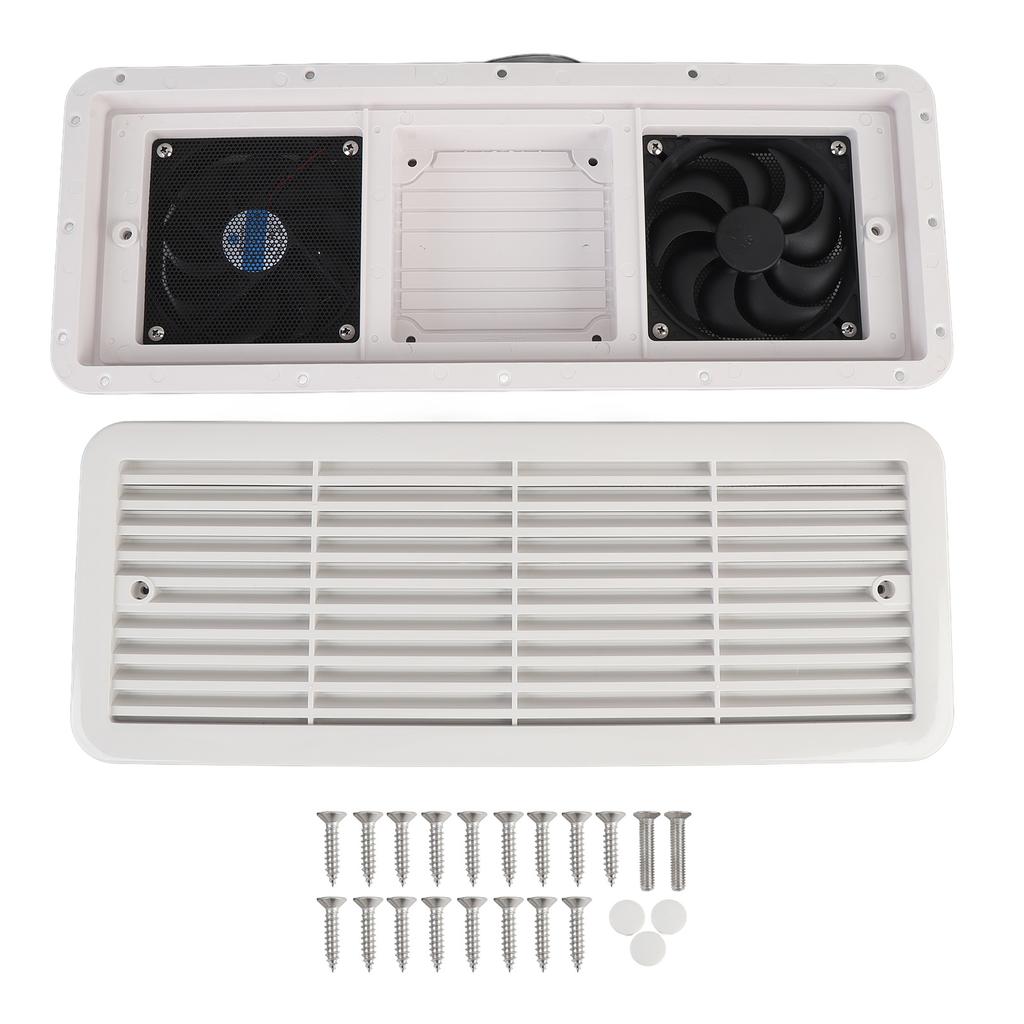 12V RV Side Vent Fan Two Way Ventilation Cooling Fan White Air Inlet Outlet Exhaust Fans for Motorhome Trailer Camping