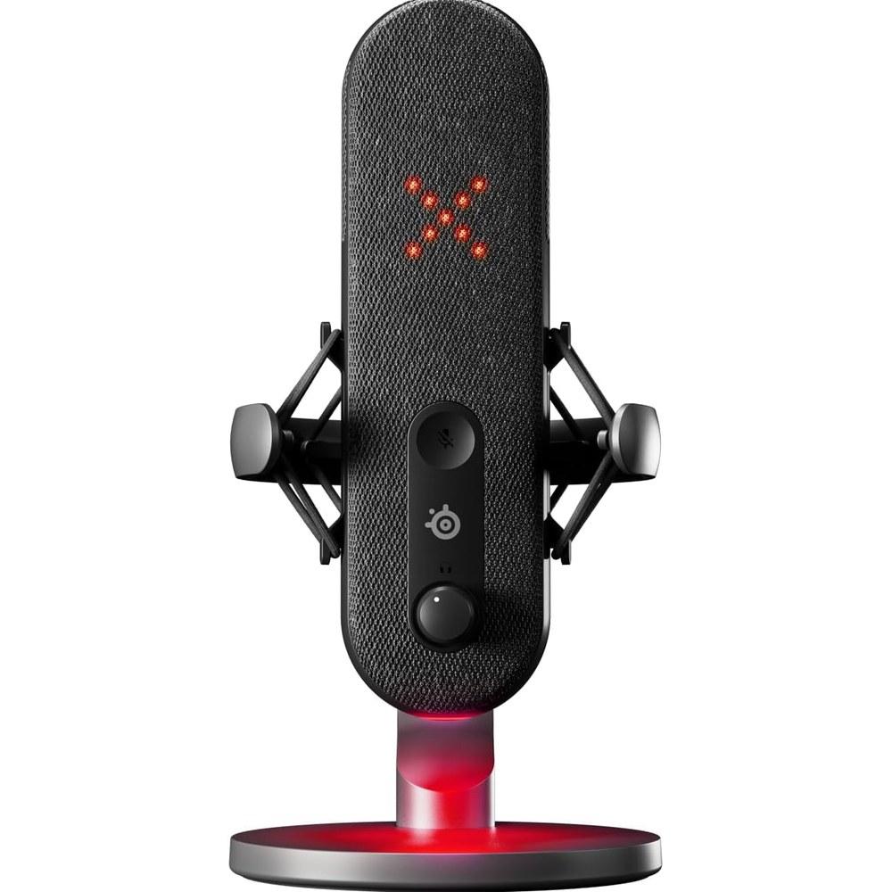 SteelSeries Alias PC PS5/4 USB Microphone Streaming Content Creation AI Noise Cancellation LED Monitoring Cardioid Pattern