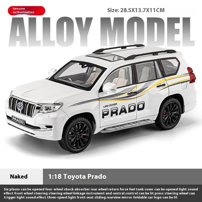 1/18 TOYOTA Land Cruiser Prado Off Road SUV Alloy Metal Car Model Diecasts Casting Sound and Light Car Toys for Children Vehicle