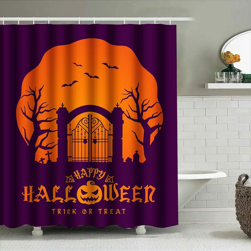 

1Pchalloween Curtain For Kids Girls Boys Scary Gothic Decor Trick Or Treat Gift Halloween Party Decoration W60H190(CM)-1 Pcs