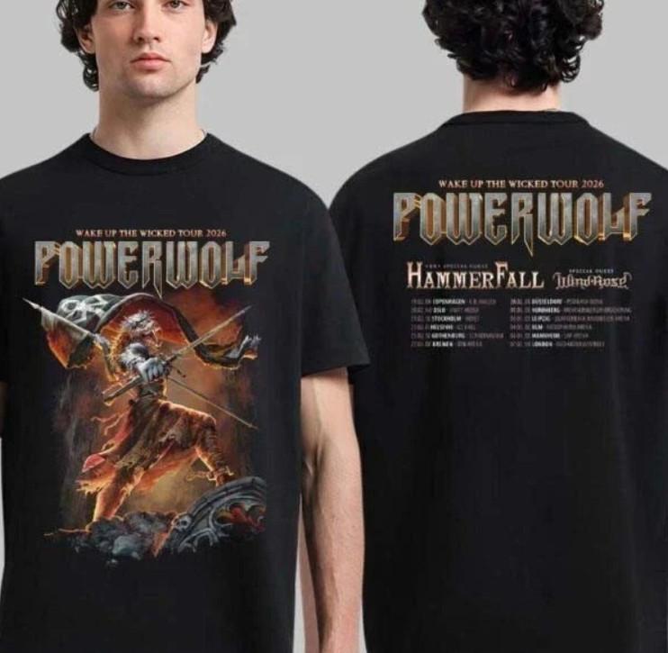 Powerwolf Wake Up The Wicked Tour 2026 Футболка Унисекс Футболка XXXXL