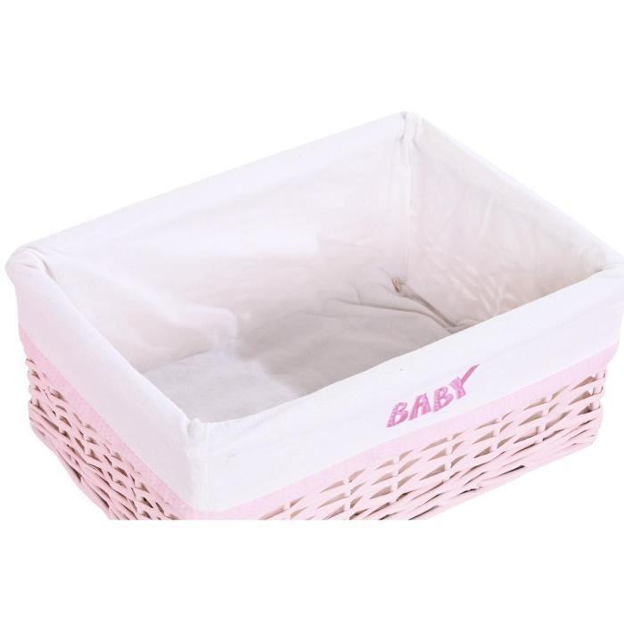 Paniers - Noname - Lot de paniers rose - 44 x 34 x 56 cm - Enfant - Osier et polyester