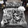 2/3pcs Quilt Cover Set, Gothic Rose Valentine'S Day Print Duvet Cover Set, King And Queen Style Bedding Set, Polyester