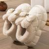 Chunky Platform Cotton Slippers Women 2025 Winter Bowknot Decor Warm Fur Snow Boots Woman Lightweight Soft Thick Sole Home Shoes