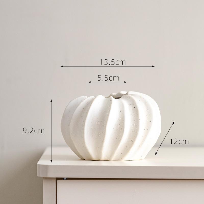 

Ceramic Vase Pleated Stripes Handmade Porcelain Pot Flower Vase Hydroponic Flower Arrangement Home Decoration Accessories