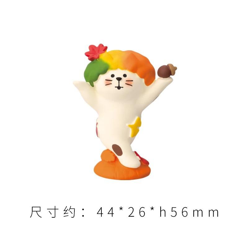 INS ZAKKA Resin Ornaments Autumn Harvest Chestnut Series Persimmon Tree Thief Cat Camera Prop Japanese Mini Home Decoration Gift