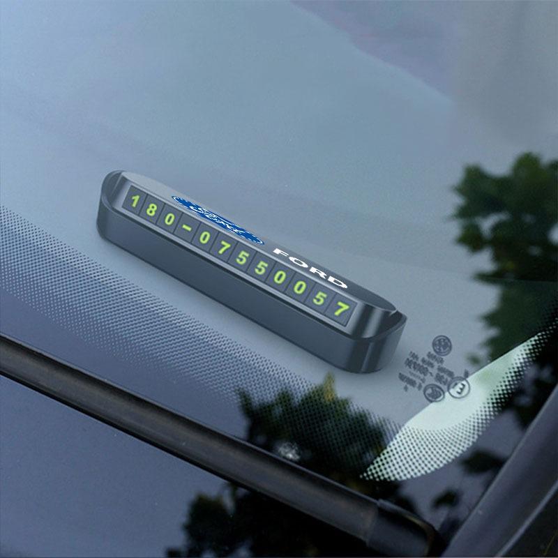 Car Styling Temporary Parking Card Phone Number Card Plate Telephone Number For Ford Focus Mondeo Kuga Fiesta MK7 Escort Explorer Edge 2 4 MK2