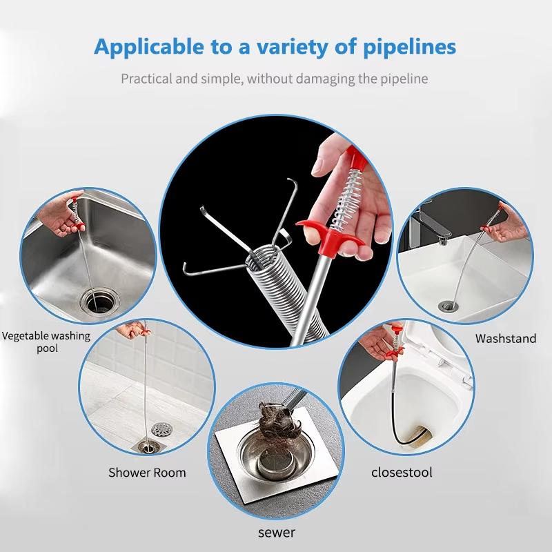 1Pc Spring Pipe Dredging Tools, Drain Snake, Drain Cleaner Sticks Clog Remover Cleaning Household