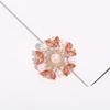 Elegant Crystal Pearls Flower Brooch For Women Vintage Rhinestones Scarf Pin Multi Purpose Jewelry Gift