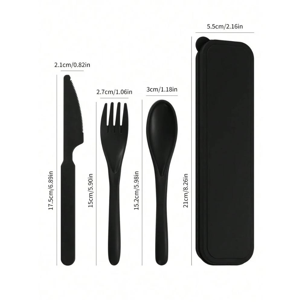 1pcs Plastic knife, fork and spoon cutlery set, reusable, portable cutlery, suitable for school, outdoor, camping, office