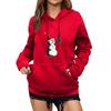 Women's Winter Christmas Printed Pullover Hooded Sweatshirt Fleece Long Sleeve Sweatshirt
