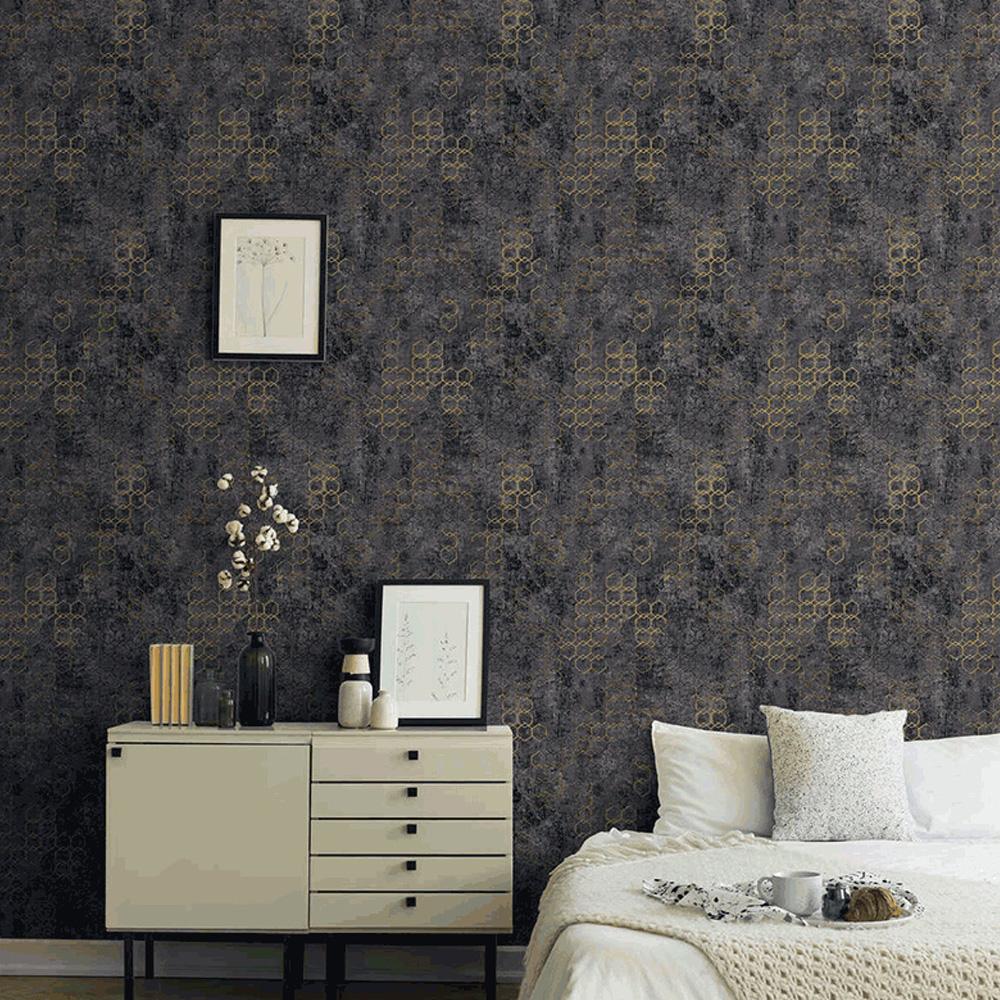 Nordic Industrial Loft Cement Grey Wallpaper Waterproof PVC Solid Color papel de parede 3D Embossed Grid Wallpaper Home Decor