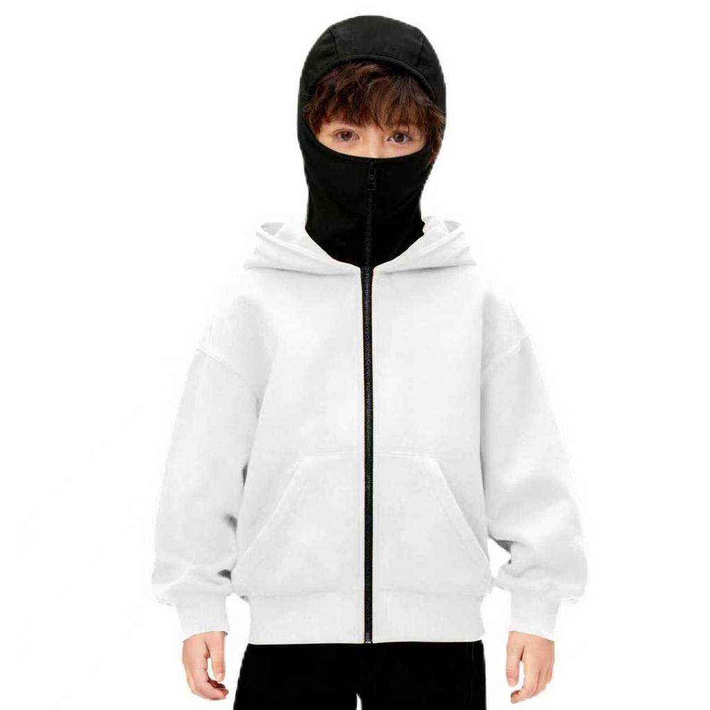 Unisex Kinder Doppel-Lagen Kapuzen-Reißverschlussjacke - Frühling & Herbst Lockerer Streetwear